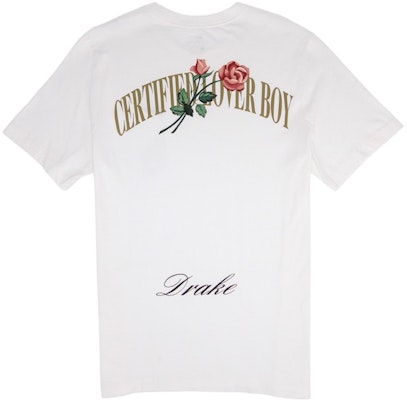 Nike x Drake Certified Lover Boy Rose T-Shirt White Order Nike x Drake Certified Lover Boy Rose T-Shirt White