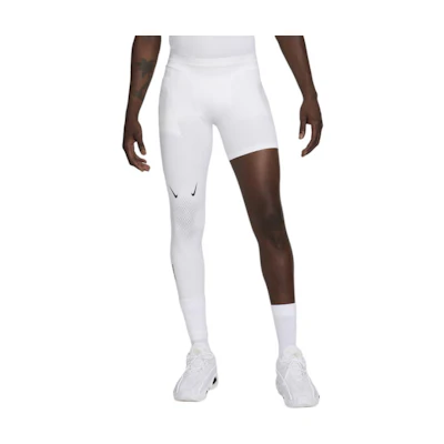 Nike Drake NOCTA White Basketball Pants with Irregular Logo Design. DN0003-100