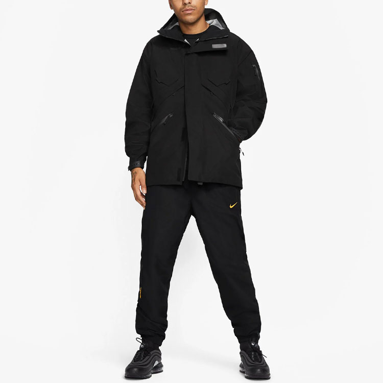 Shop Nike x Drake NOCTA Black Windproof Outdoor Utility Jacket with Multiple Pockets DA4114-010