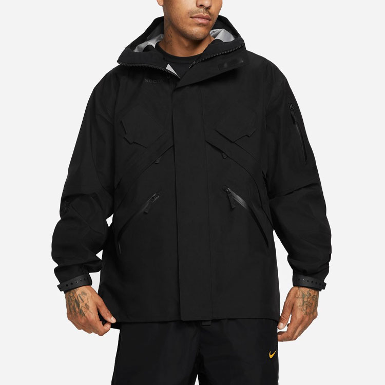 Purchase Nike x Drake NOCTA Black Windproof Outdoor Utility Jacket with Multiple Pockets DA4114-010