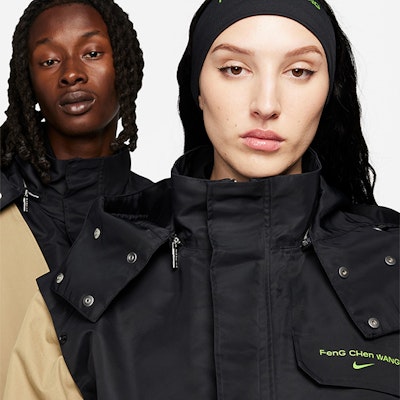 Nike x Feng Chen Wang FW23 拼接解構連帽外套 男女同款 黑色 DV4000-068 2