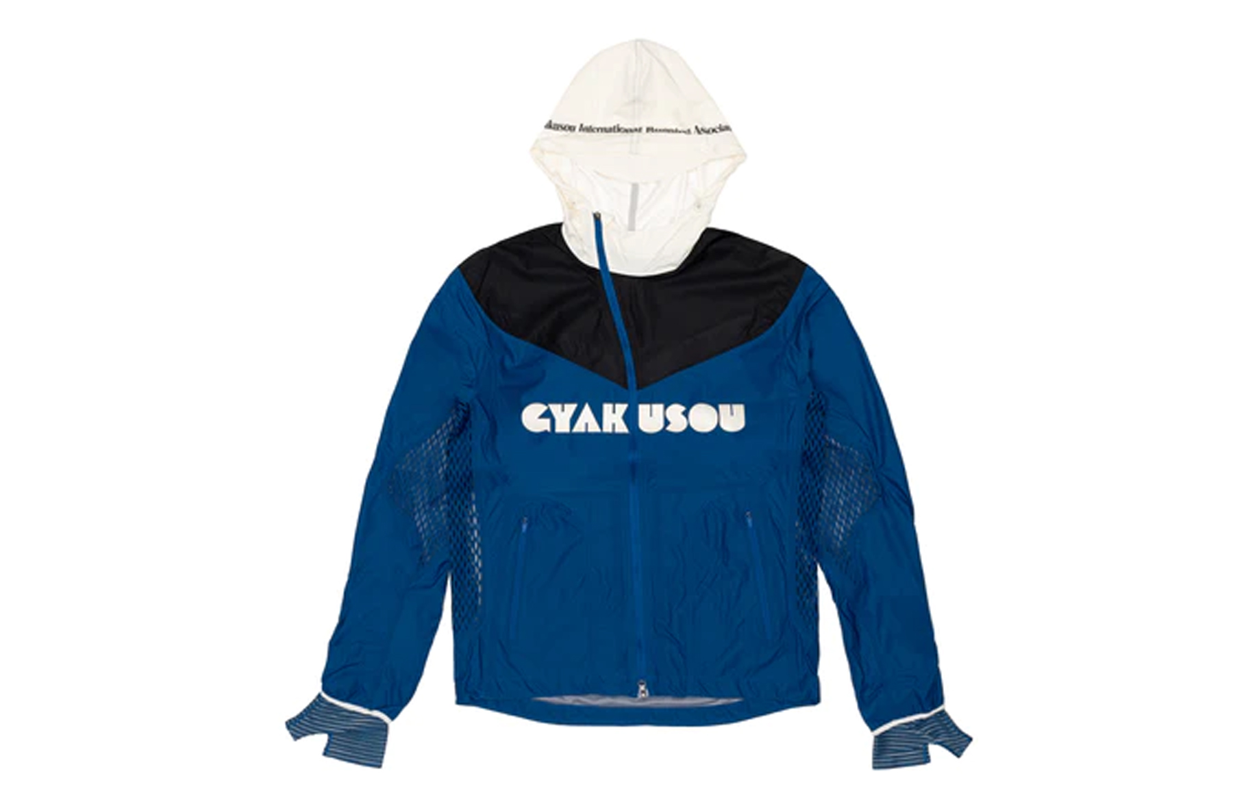 Order Nike x Gyakusou 复古撞色字母连帽夹克 - 蓝色款 CU1580-477