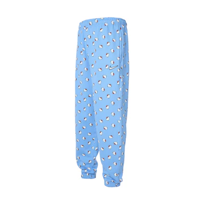 Nike Hello Kitty SS22 Collaboration Blue Sweatpants with Cat Print Style DR5518-412