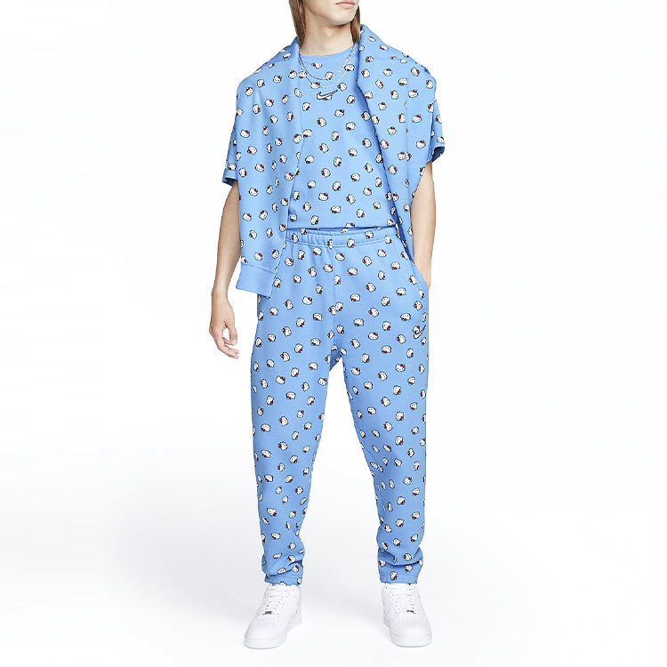 Purchase 나이키 x 헬로키티 SS22 협업 블루 고양이 프린트 스웻팬츠 스타일 DR5518-412
