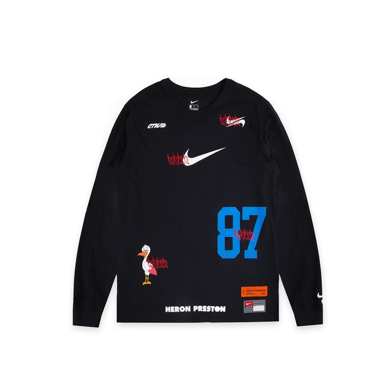 Nike×Heron Preston ゲームシャツ Beli Nike x Heron Preston L/S Tee Black - Novelship