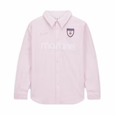Nike Martine Rose Pink Logo Print Striped Long Sleeve Shirt Unisex Asia Edition AQ4458-007