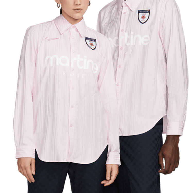 Nike Martine Rose Pink Logo Print Striped Long Sleeve Shirt Unisex Asia Edition AQ4458-007 圖 4