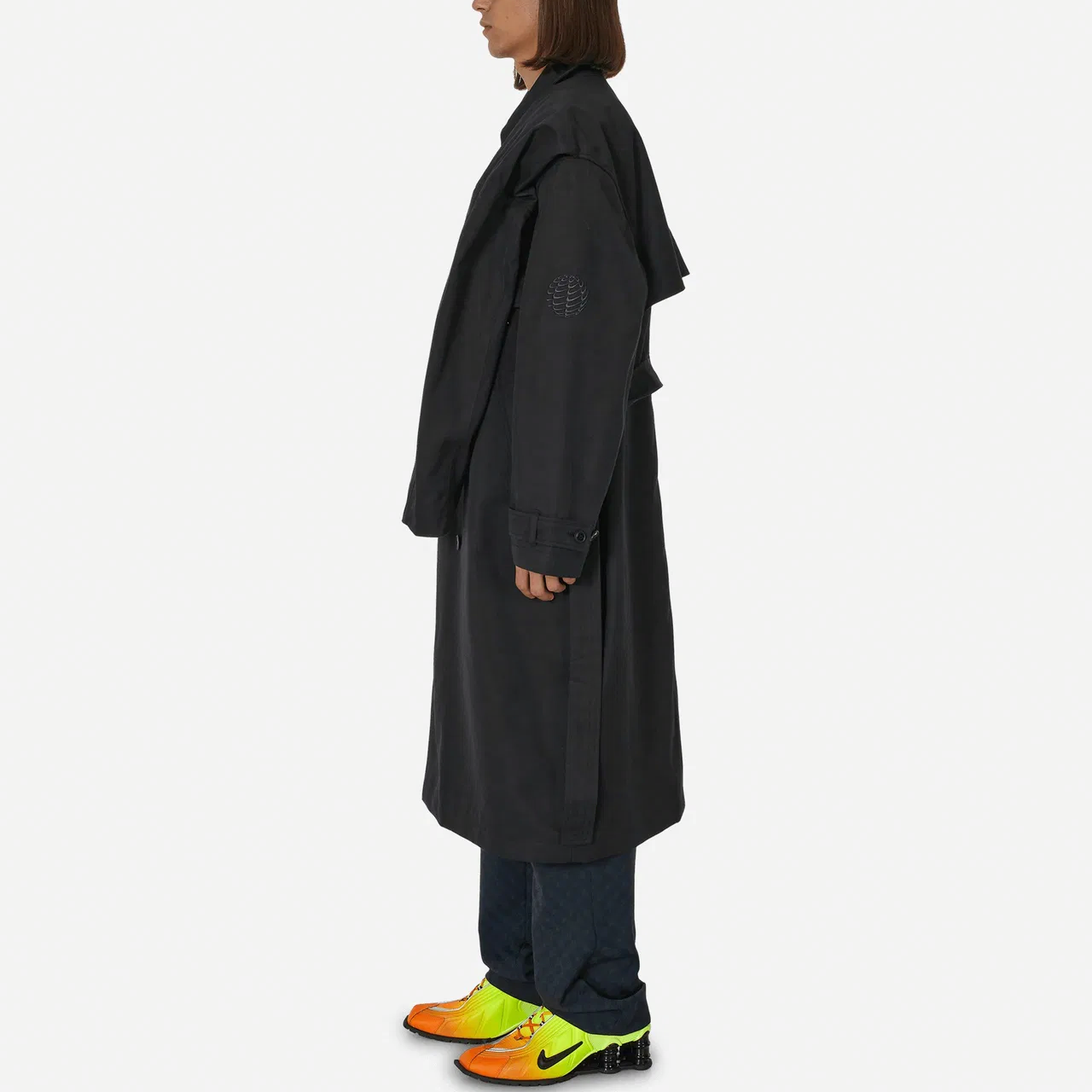 Details for Nike x Martine Rose Unisex Navy Collared Long Sleeve Casual Overcoat. DV0850-414