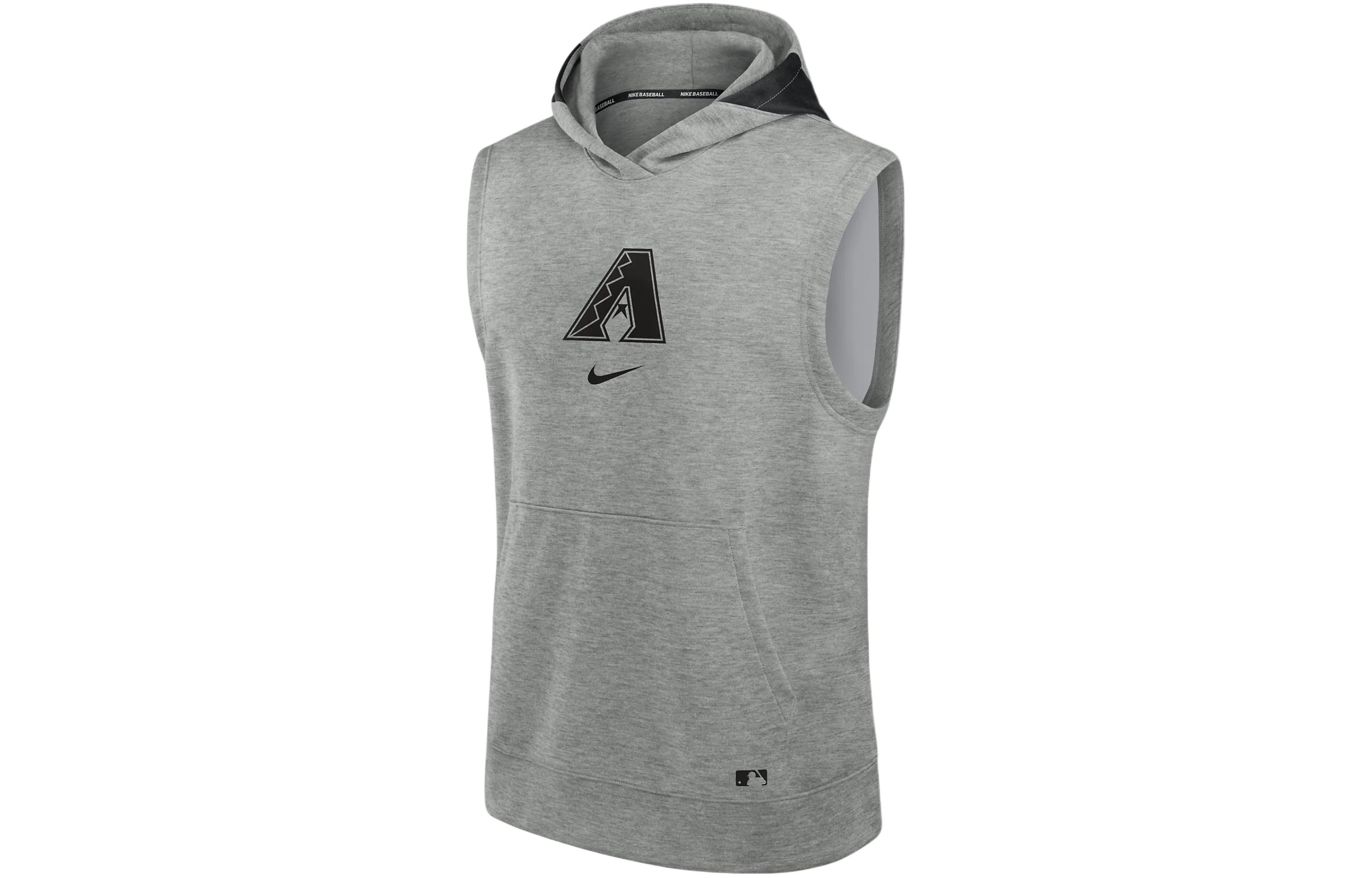 Nike MLB Arizona Diamondbacks Logo Colorblock Sleeveless Hoodie Grey Men 013U086NDQS-J3E