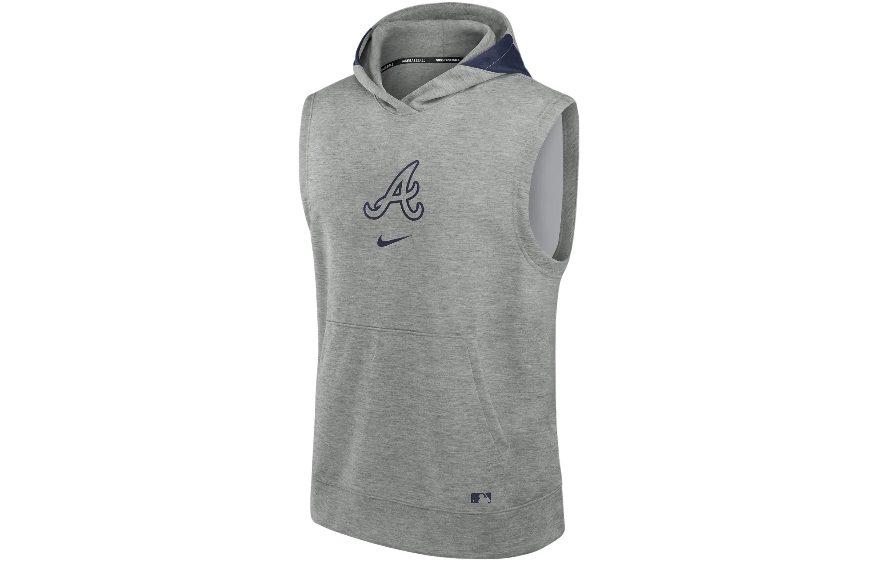 Nike MLB AtlAnta Braves Authentic Collection Sleeveless Hoodie Grey 013U019NAW-J3E