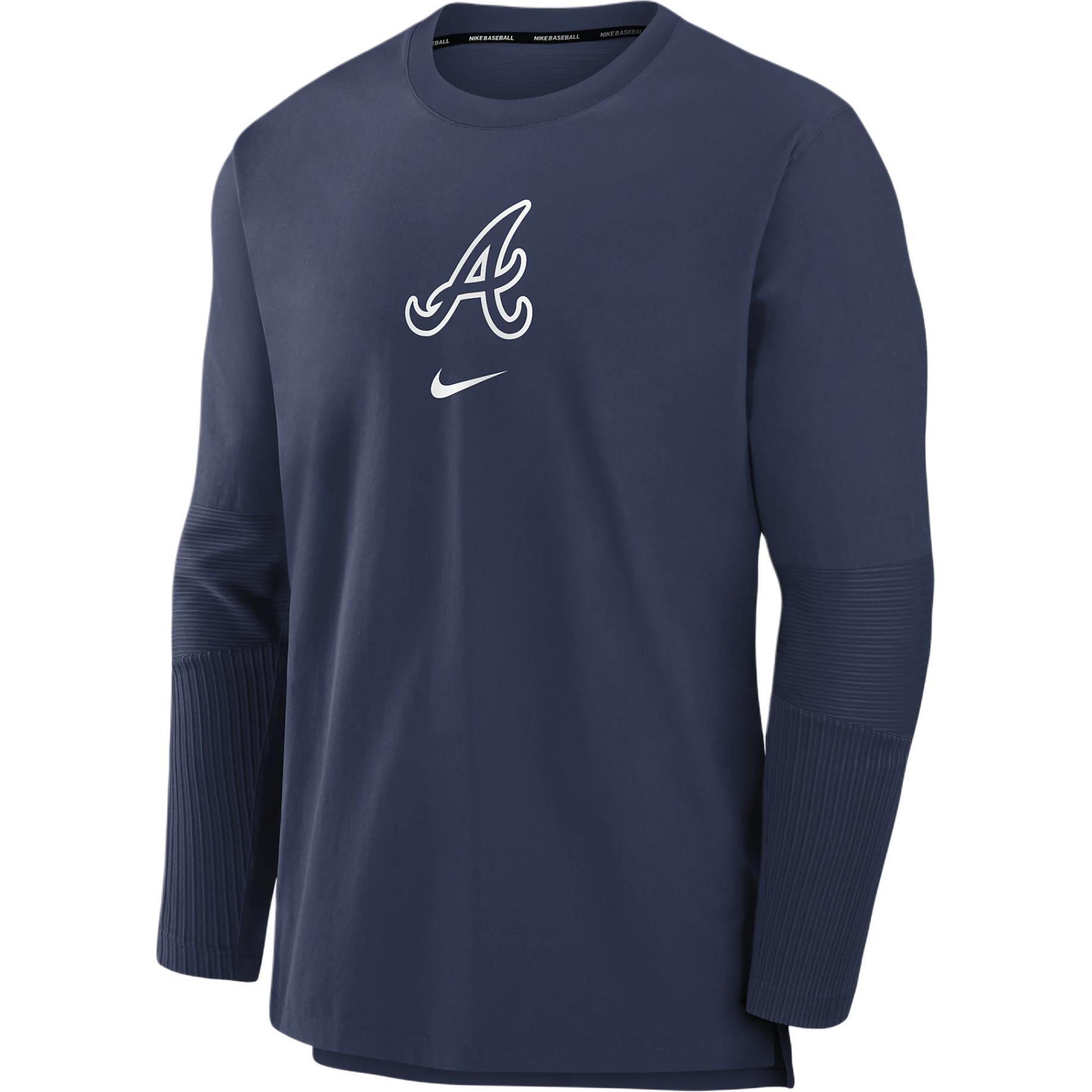 Nike MLB AtlAnta Braves Navy Pullover Logo Jacket Casual Outerwear 015C160NAW-5Z2