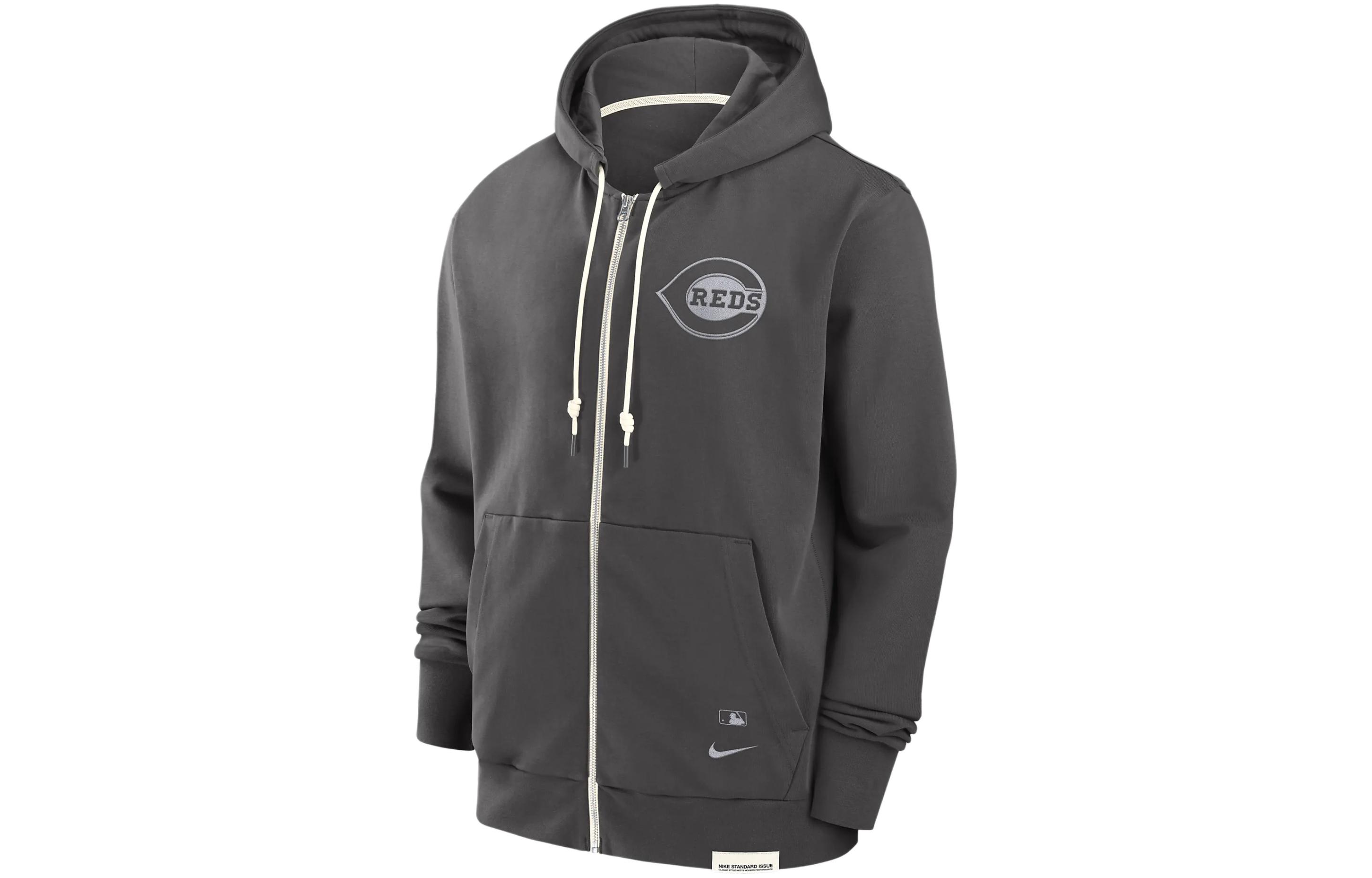 Nike MLB Cincinnati Reds Full-Zip Logo Hoodie Gray Collaboration 014Z03BGRED-N0K
