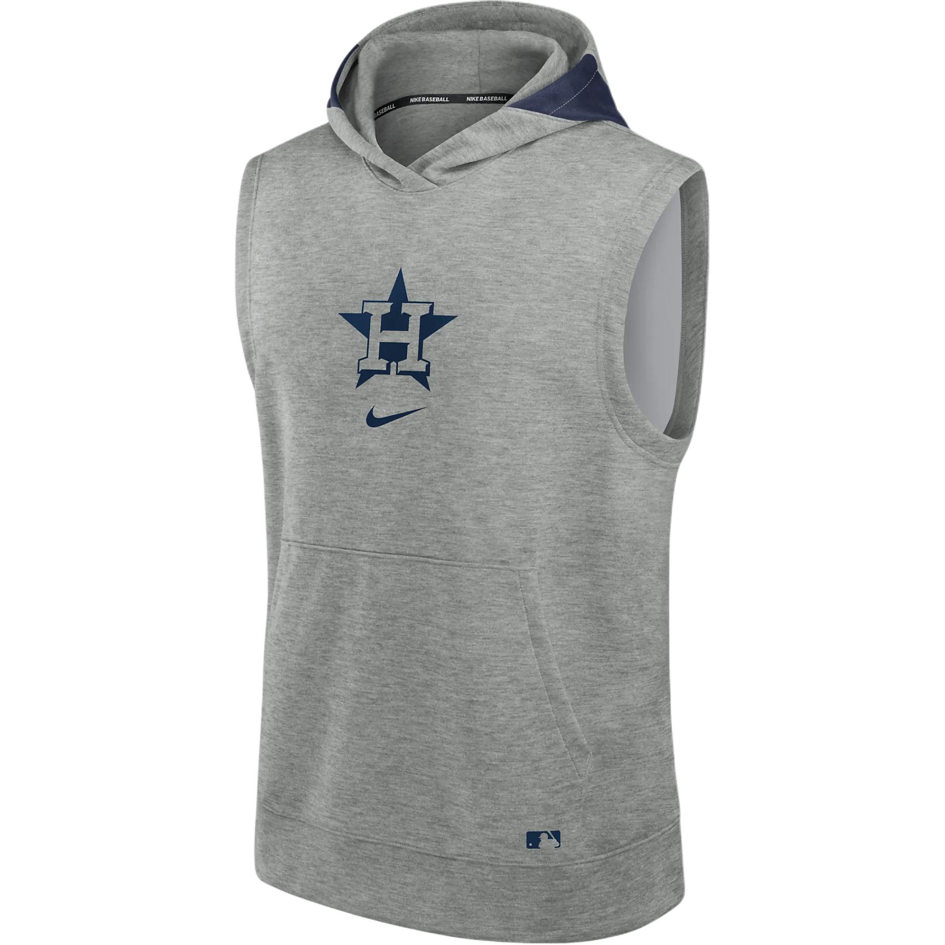 Nike MLB Houston Astros Logo Fleece Colorblock Sleeveless Hoodie Gray 013U019NHUS-J3E