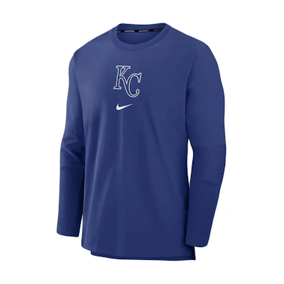 Nike MLB Kansas City Royals Blue Ribbed Crewneck Pullover Jacket 015C11TUROY-5Z2