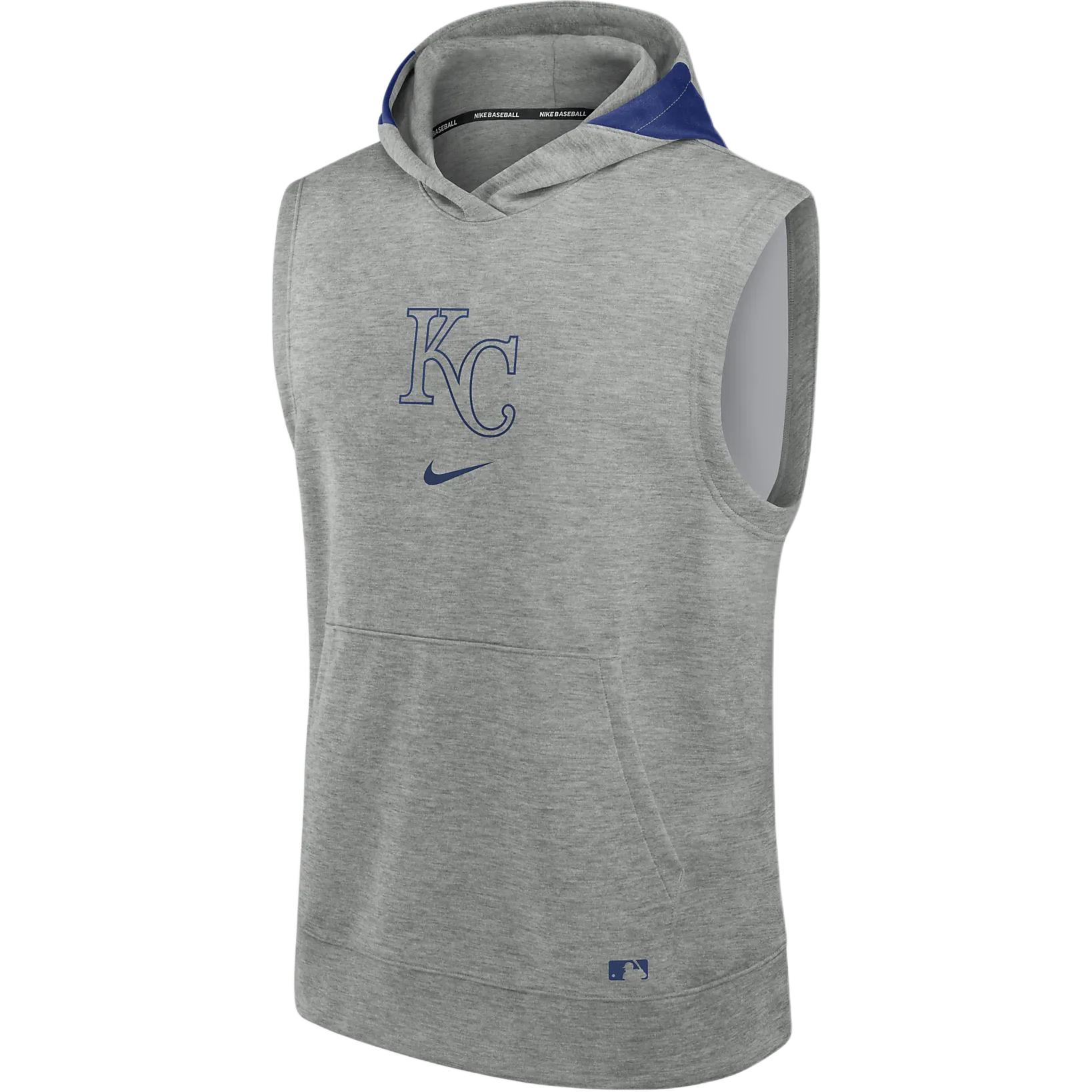 Nike MLB Kansas City Royals Logo Hoodie Sleeveless Fleece Vest Men’s Gray 013U010PROY-J3E