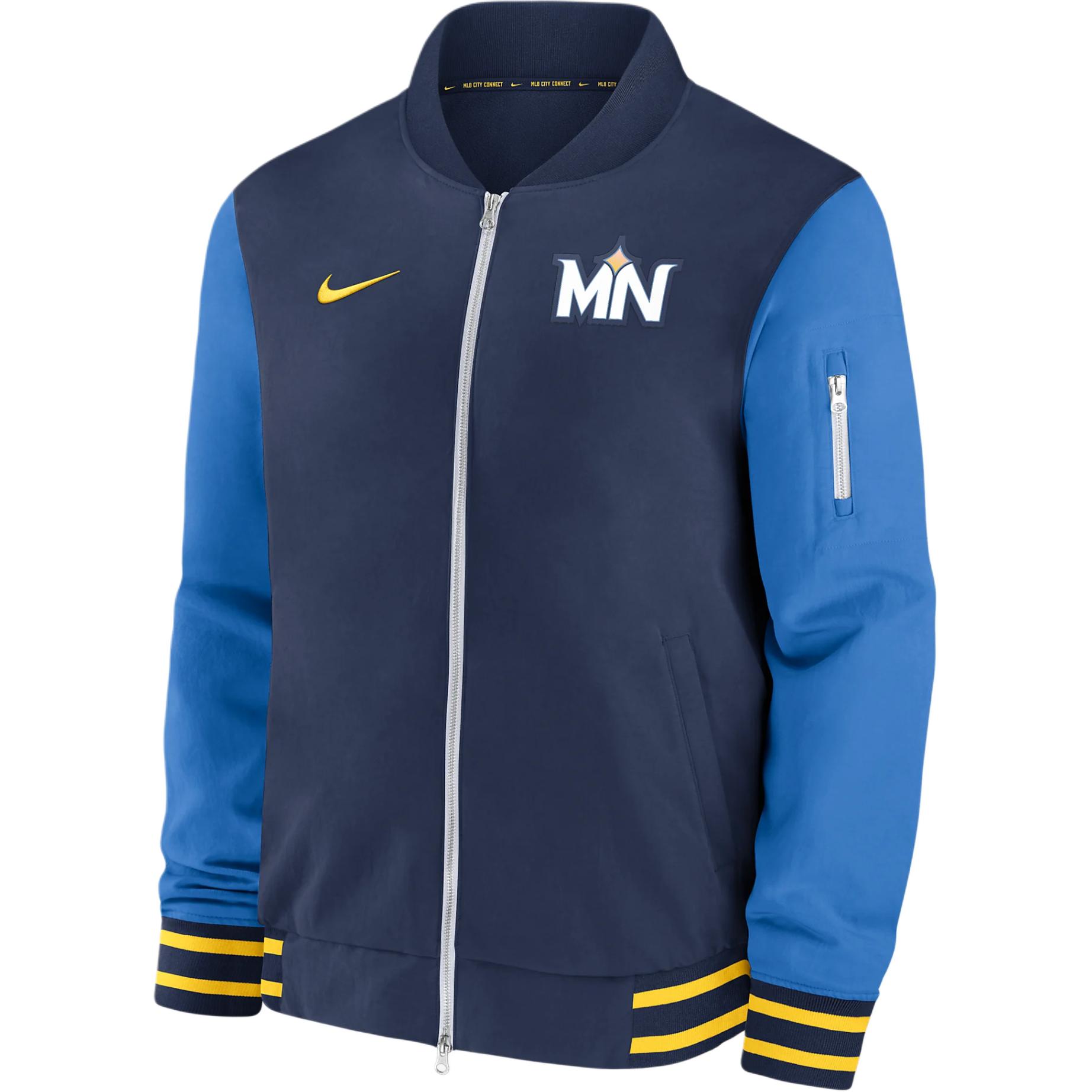 Nike MLB Minnesota Twins City Connect Navy Waterproof Bomber Jacket Men 015D09BZTIS-JA8