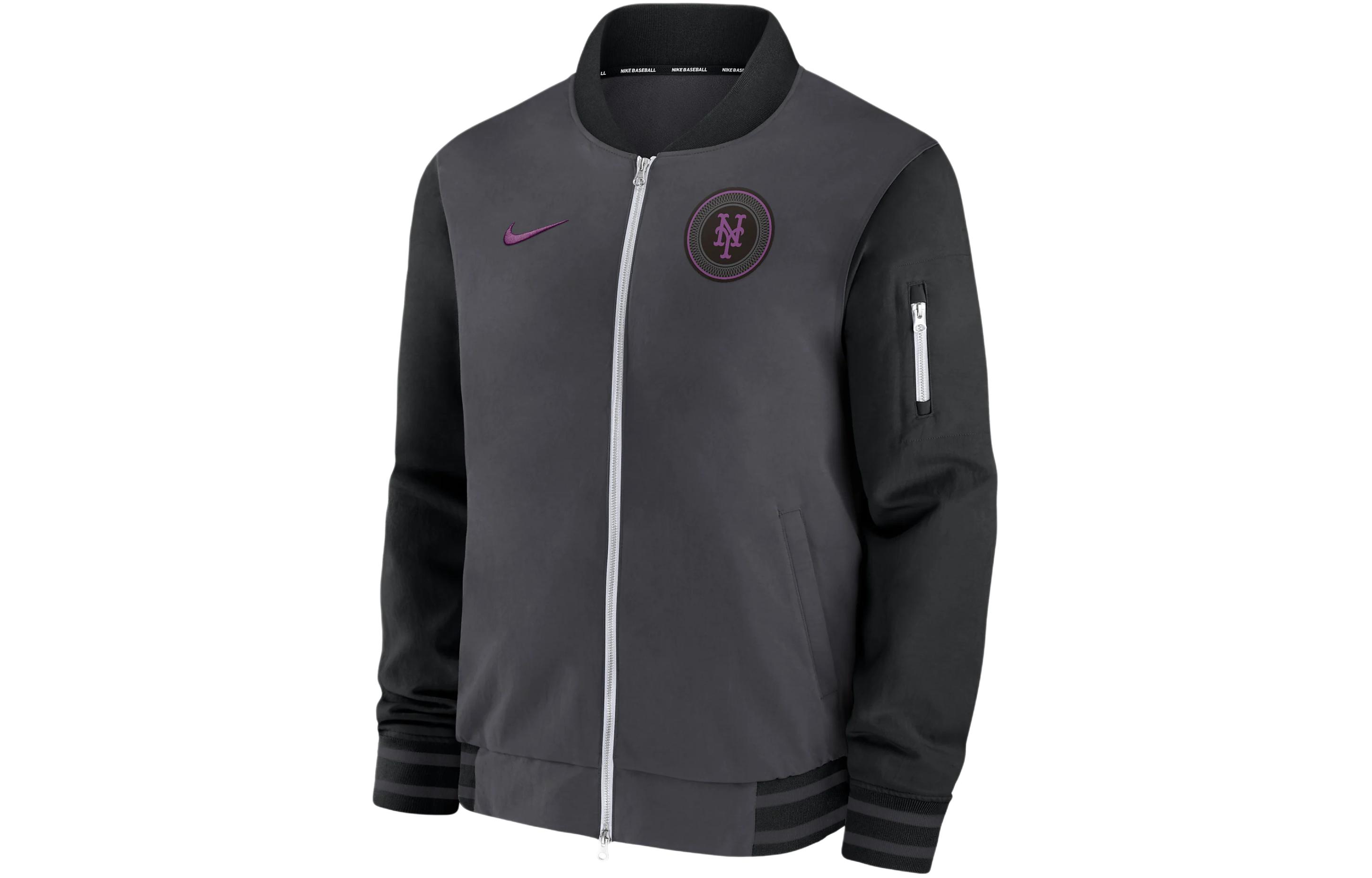 Nike MLB New York Mets Logo Embroidered Colorblock Jacket Black () 015D09BYNME-SV9