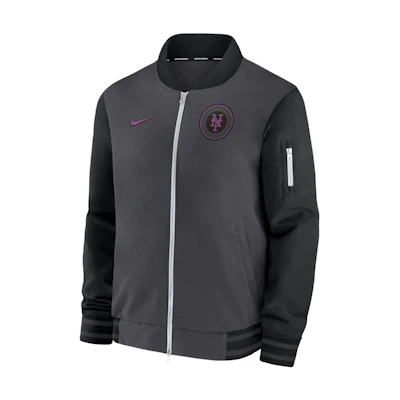 Nike MLB New York Mets Logo Embroidered Colorblock Jacket Black () 015D09BYNME-SV9