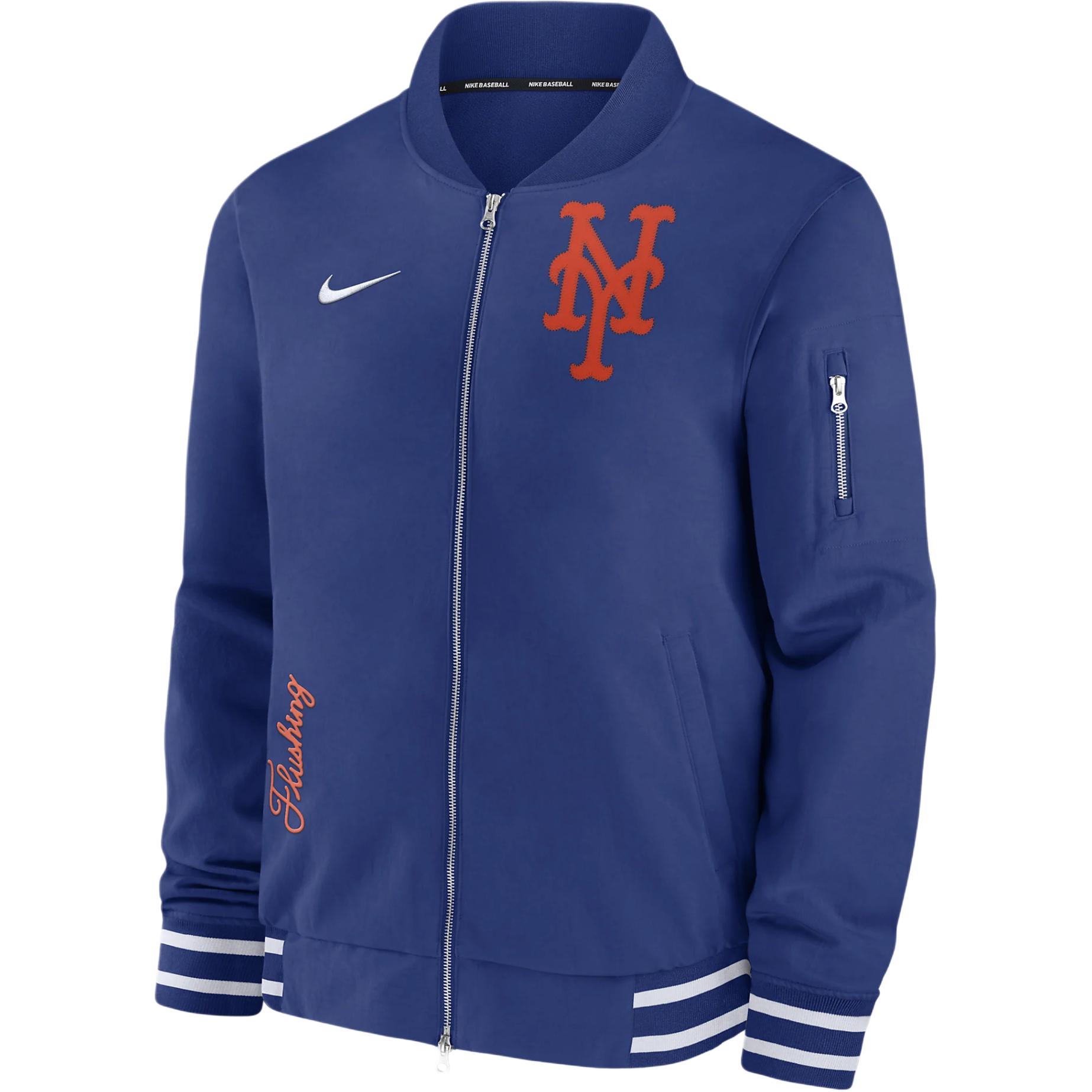 Nike MLB New York Mets Waterproof Full-Zip Bomber Jacket Royal Blue () 015D03AVNME-132