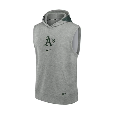 Nike MLB Oakland Athletics Authentic Hoodie Sleeveless Pullover Grey Men 013U075NFZ-J3E