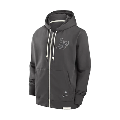 Nike MLB Oakland Athletics Gray Logo Graphic Hoodie Jacket Edition 014Z03BGFZ-N0K