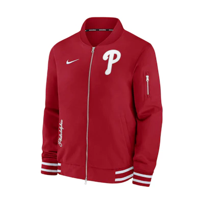 Nike MLB Philadelphia Phillies Red Logo Striped Comfort Jacket for Men 015D03ATPP-132