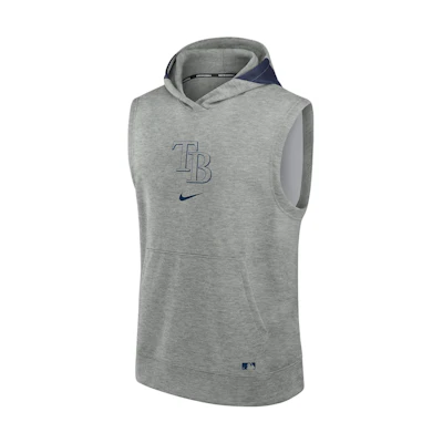 Nike MLB Tampa Bay Rays Authentic Early Work Logo Sleeveless Hoodie Grey Mens 013U019NRAY-J3E
