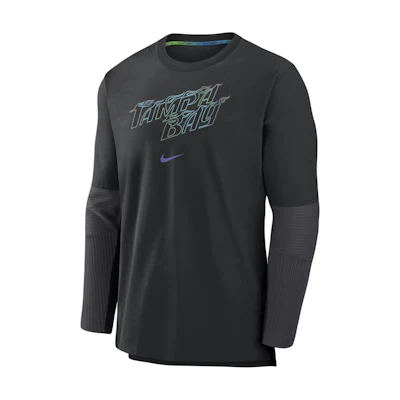 Nike MLB Tampa Bay Rays Logo Print Pullover Jacket Black Casual Outerwear 015C166NRAY-KZ8
