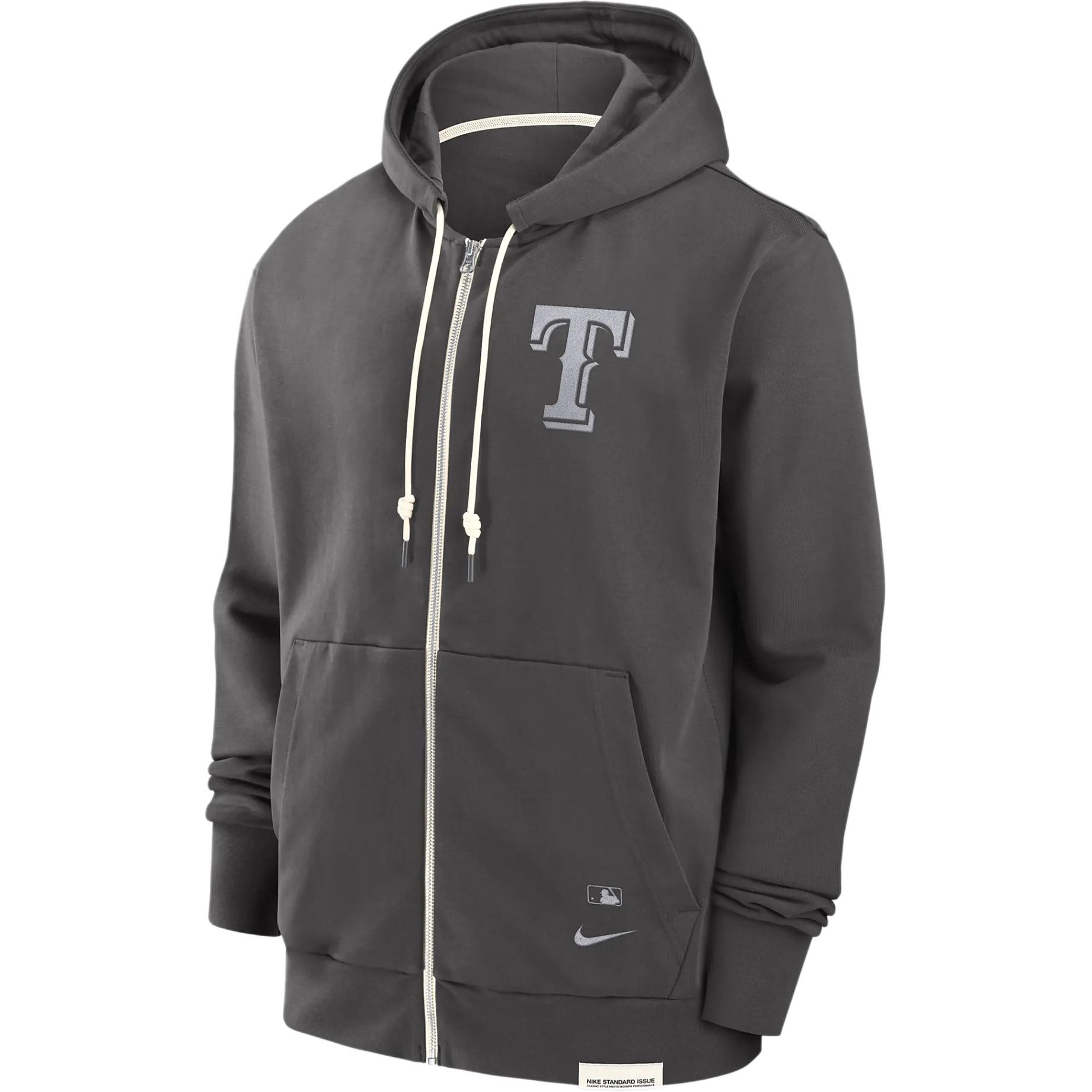 Nike MLB Texas Rangers Full-Zip Logo Hoodie Grey Edition 014Z03BGTER-N0K