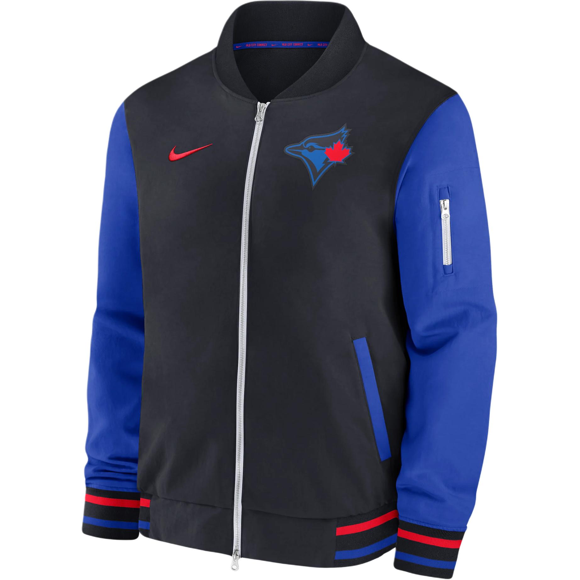 Nike MLB Toronto Blue Jays City Connect Full-Zip Bomber Jacket Navy 015D09BWTOR-4WD