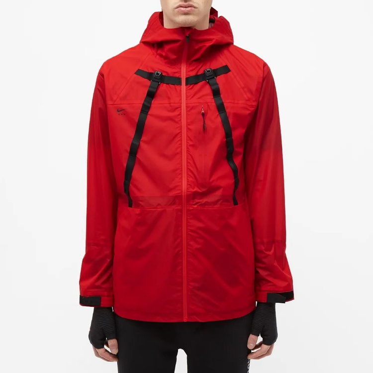 Cheap Nike x MMW Jaket Teknologi Merah Tahan Angin & Air CK1540-657