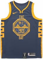 Nike x NBA 18-19 Warriors Stephen Curry #30 City Edition Jersey Blue (Men's) AJ4610-428 Nike x NBA 18-19 Warriors Stephen Curry #30 City Edition Jersey Blue (Men's) AJ4610-428