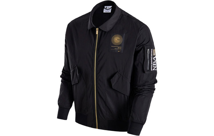 Nike NBA Black Embroidered Zip Long Sleeve Retro Jacket FD8436-010