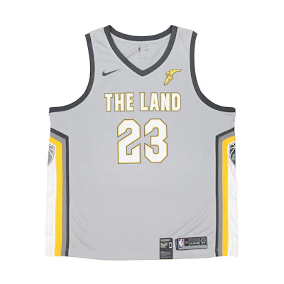 Nike NBA Cavaliers LeBron James 23 City Edition Basketball Jersey Grey 912087-007