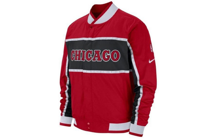 Nike x NBA Chicago Bulls Retro Varsity Letterman Jacket Red () AJ9148-657