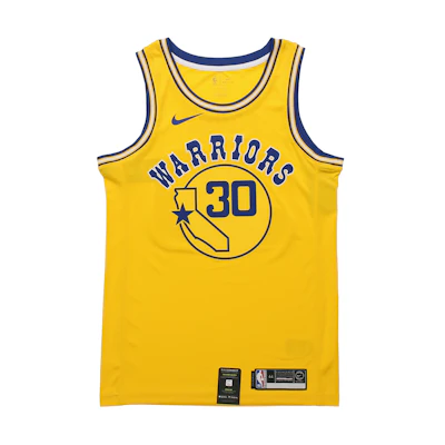 Nike NBA Classic Edition Swingman Jersey Warriors Curry Yellow Men's Jersey AJ3878-728
