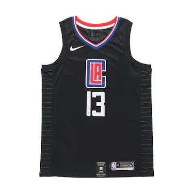 Nike NBA Clippers Paul George #13 Fan Edition Black Basketball Jersey Men's Loose Fit 877208-019