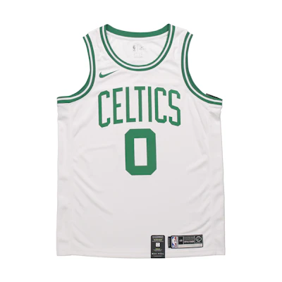 Nike NBA Fan Edition Jersey Boston Celtics Jayson Tatum #0 White Mens Loose Fit 864403-101