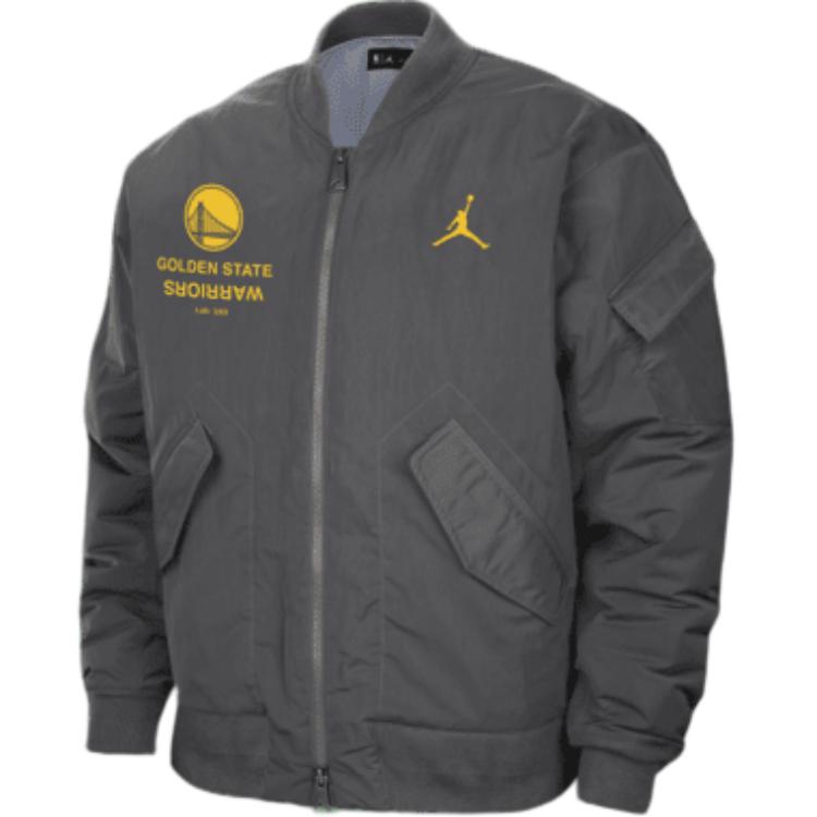 Nike x NBA Golden State Warriors Jordan Renegade Jacket Grey/Blue/Amarillo Yellow. HF0058-254