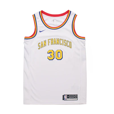 Nike NBA Golden State Warriors Retro Edition Curry #30 Basketball Jersey White Men's BQ8108-103