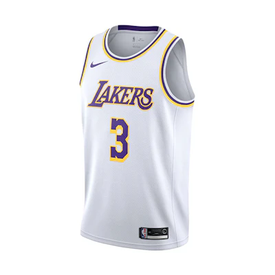 Nike NBA LA Lakers Anthony Davis #3 Fan Edition Jersey White Sleeveless Men AA7101-112