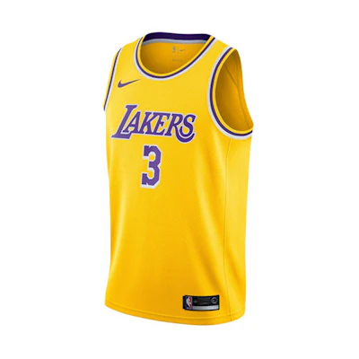 Nike NBA Lakers Anthony Davis #3 Fan Edition Jersey Yellow Sleeveless Basketball Top AA7099-742