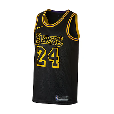 Nike NBA Lakers City Edition Kobe Fan Jersey Loose Fit Black Yellow Men's. AJ6432-011