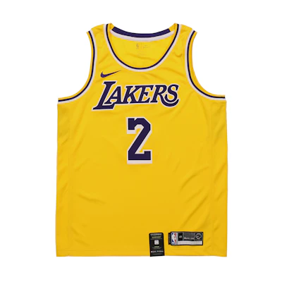 Nike NBA Lakers Lonzo Ball #2 Jersey Yellow Men's Sleeveless Basketball Tank AA7099-728