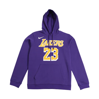 Nike NBA Los Angeles Lakers LeBron Hoodie Purple Men's Basketball Sweater AV0401-504