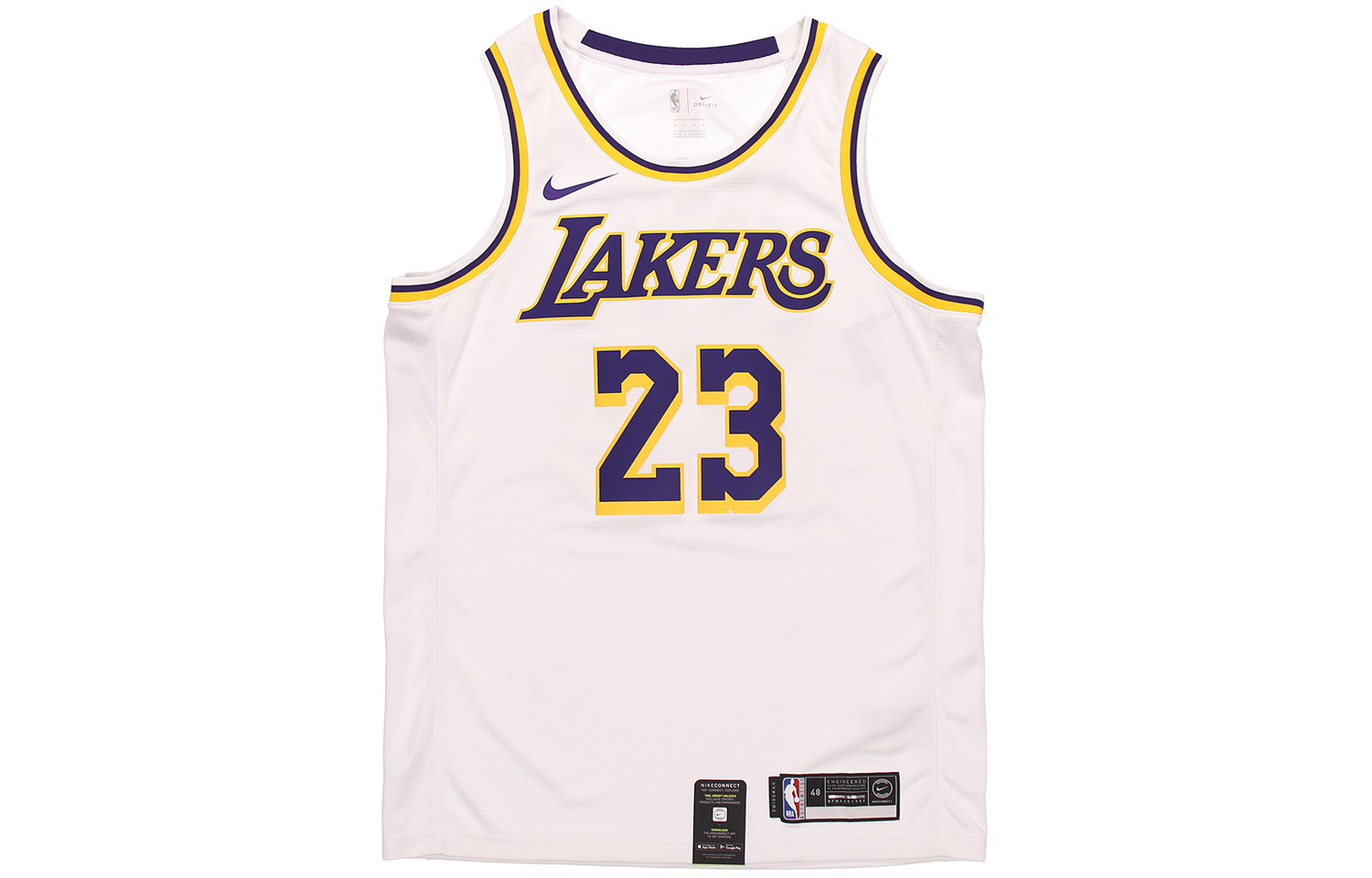 Nike x NBA Los Angeles Lakers LeBron James #23 Jersey Men's White AA7101-111