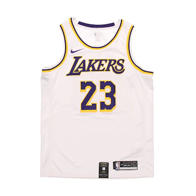 Nike NBA Los Angeles Lakers LeBron James #23 Jersey Men's White AA7101-111