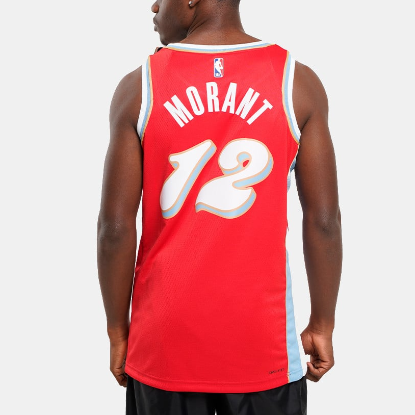 Shop Nike x NBA Memphis Grizzlies Ja Morant 2024/25 City Edition Merah Jersi Bola Keranjang. FQ4347-658