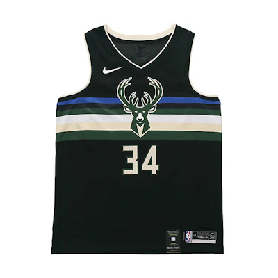 Nike NBA Milwaukee Bucks Giannis #34 Fan Jersey Black Men's Basketball Vest AT9806-011