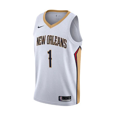 Nike NBA New Orleans Pelicans Zion Williamson Fan Jersey White Men's Sleeveless 864433-103